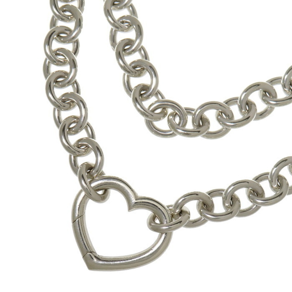 Tiffany Choker Round Link Heart Clasp Necklace